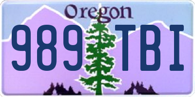 OR license plate 989TBI