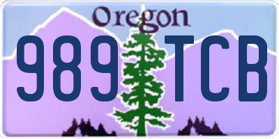 OR license plate 989TCB