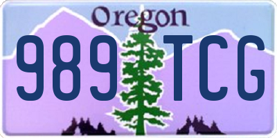 OR license plate 989TCG