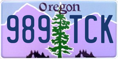 OR license plate 989TCK