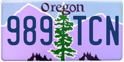 OR license plate 989TCN