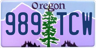 OR license plate 989TCW
