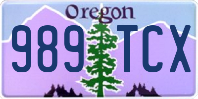 OR license plate 989TCX