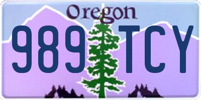 OR license plate 989TCY