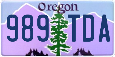 OR license plate 989TDA