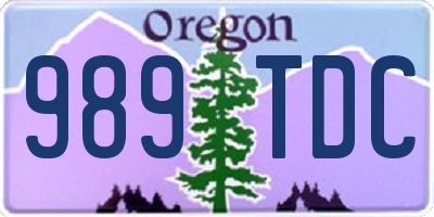OR license plate 989TDC