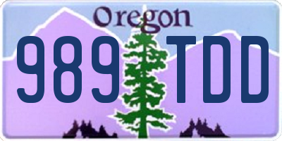 OR license plate 989TDD