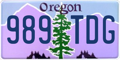 OR license plate 989TDG