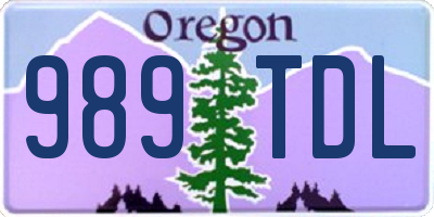 OR license plate 989TDL