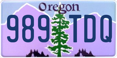 OR license plate 989TDQ