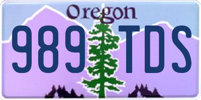 OR license plate 989TDS