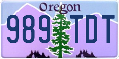 OR license plate 989TDT