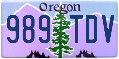 OR license plate 989TDV