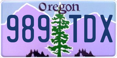 OR license plate 989TDX
