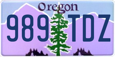 OR license plate 989TDZ