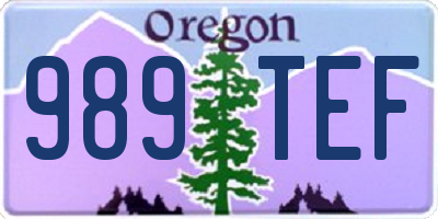 OR license plate 989TEF