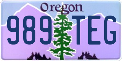 OR license plate 989TEG