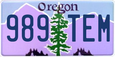 OR license plate 989TEM