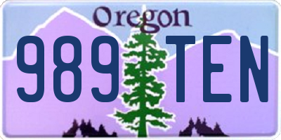 OR license plate 989TEN
