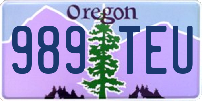 OR license plate 989TEU