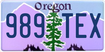 OR license plate 989TEX