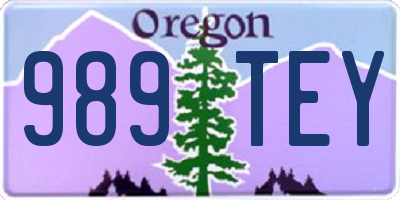 OR license plate 989TEY