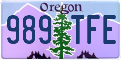 OR license plate 989TFE