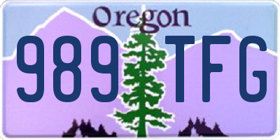 OR license plate 989TFG