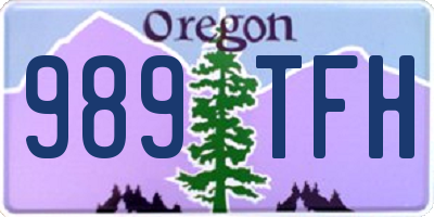 OR license plate 989TFH