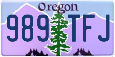 OR license plate 989TFJ