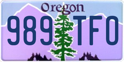 OR license plate 989TFO