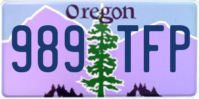 OR license plate 989TFP