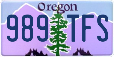 OR license plate 989TFS