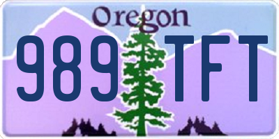 OR license plate 989TFT