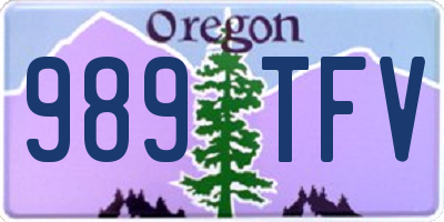 OR license plate 989TFV