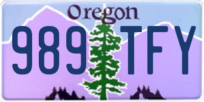 OR license plate 989TFY