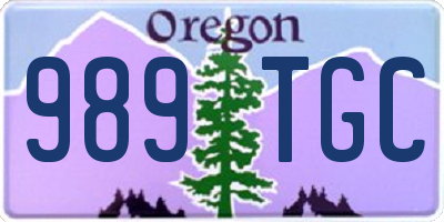 OR license plate 989TGC