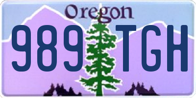 OR license plate 989TGH
