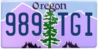 OR license plate 989TGI