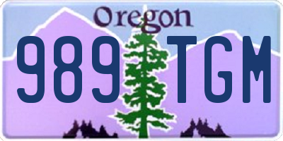 OR license plate 989TGM