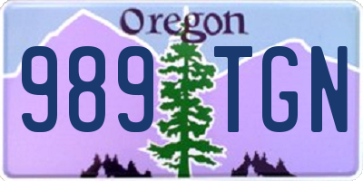 OR license plate 989TGN