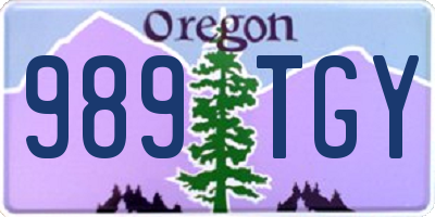 OR license plate 989TGY