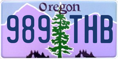 OR license plate 989THB