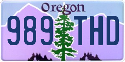 OR license plate 989THD