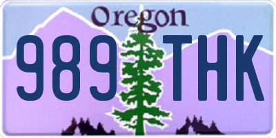 OR license plate 989THK