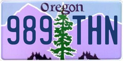 OR license plate 989THN