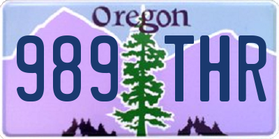 OR license plate 989THR