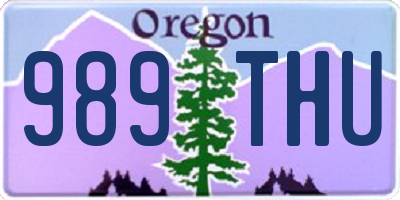 OR license plate 989THU