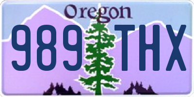 OR license plate 989THX
