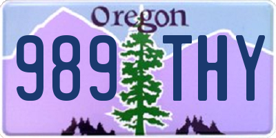 OR license plate 989THY